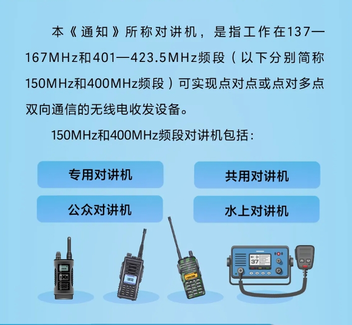 一文讀懂《關于150MHz和400MHz頻段對講機頻率使用管理和設備技術要求有關事宜的通知》